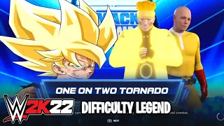 WWE 2K22 GOKU vs NARUTO & SAITAMA ONE PUNCH || DIFFICULTY LEGEND