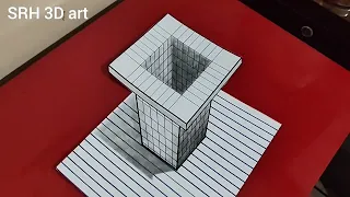 how to draw 3D art for beginners l 3d drawing trickart optical illusion #3dart #3ddrawing #trickart