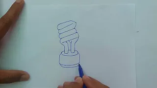 CFL bulb hand drawing