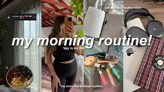 my productive morning routine! 🧸everyday makeup routine, healthy habits, relaxing day in my life!