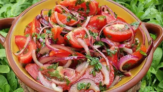 I MAKE THIS DELICIOUS SALAD ALMOST EVERY DAY! HEALTHY AND TASTY TOMATO SALAD RECIPE FOR SUMMER! ASMR