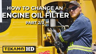 HD MECHANIC Shows You How To Change Excavator Engine Oil Filters — 250-Hour Service PART 2