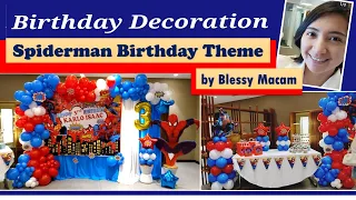 Spiderman Birthday Decoration/ DIY balloon decoration #birthdaydecorationideas / Blessy Macam