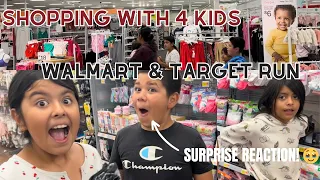 SHOPPING AT TARGET & WALMART| SURPRISE REACTION| MOM OF 4|