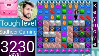 Candy crush saga level 3230 । Tough level । No boosters । Candy crush 3230 help । Sudheer Gaming