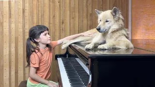 "Moon River" on Piano for Sharky the Dog