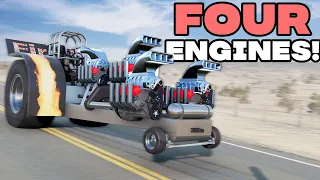 AWESOME New QUAD ENGINE Tractor Pulling Mod In BeamNG!