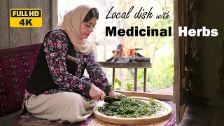 Delicious and Fragrant Dinner Cooked with MEDICINAL HERBS | KooKoo Sabzi Badkoobeh | Rural Cuisine