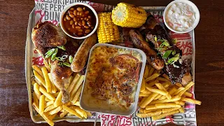 10 MINUTES TO EAT THIS MEGA BBQ MEAT PLATTER CHALLENGE | @leahshutkever