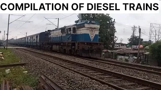 5 IN 1 COMPILATION OF DIESEL TRAINS AT NEW JALPAIGURI  ALCO/EMD (PART 1) || INDIAN RAILWAYS