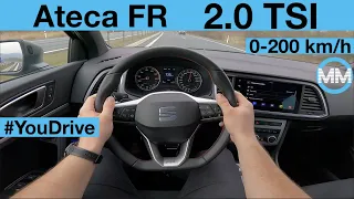 Seat Ateca 2.0 TSI 4Drive (140 kW) POV Test Drive + Acceleration 0-200 km/h