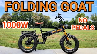 Folding Goat Full Suspension Ebike by Goat Power Bikes Unboxing , Assembly , Speed Test