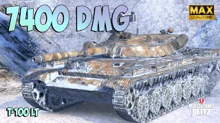 T-100 LT with 7400 DAMAGE ⭕️ Ace Badge ⭕️ WoT Blitz Gameplay