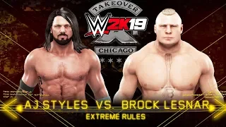 WWE 2K19 || Extreme Rules || BROCK LESNAR vs AJ STYLES