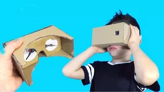 Как сделать очки ВИРТУАЛЬНОЙ РЕАЛЬНОСТИ из картона Cardboard VR BOX/ Семья Тими Тим