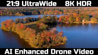21:9 ultrawide 8K HDR AI enhanced drone video