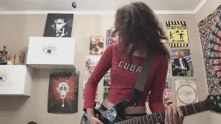 guitar cover on marilyn manson-the beautiful people or me struggling with hair for 3mins straight