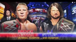 WWE 2K18 SURVIVOR SERIES 2017 BROCK LESNAR VS. AJ STYLES FULL MATCH!!!!!!!!!!!!!!!!!!!!!!!!!!!!!!!!!