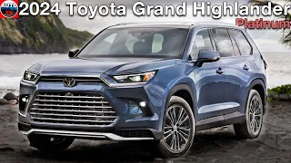 All NEW 2024 Toyota Grand Highlander Platinum - Visual REVIEW interior, exterior (Storm Cloud)