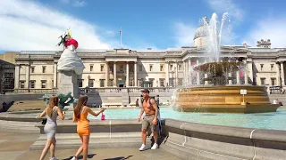 LONDON HEATWAVE WALK 🥵 Waterloo Station - Trafalgar Square - Oxford Circus