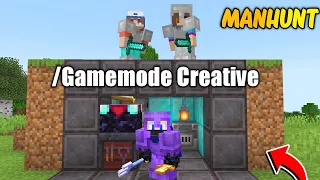 Minecraft Manhunt But i Secretly Used Creative Mode...