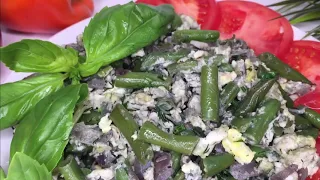 Стручковая фасоль с яйцом,вкусное блюдо за 10 минут