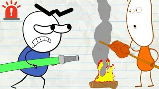 Pencilmate Fights Fires! | Animated Cartoons Characters | Animated Short Films
