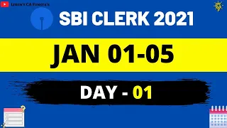 🔴 READY AH🔥 - Day -01 | Jan 01 - 05 | SBI CLERK 2021 Mega Quiz | CA Funsta