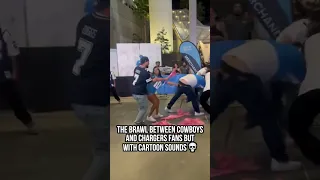 The brawl between Dallas Cowboys and LA Chargers fans but with cartoon sounds 🤣 #NFL #Fight #Brawl