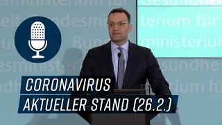 Gesundheitsminister Jens Spahn zur Ausbreitung des Coronavirus (26.2.2020)