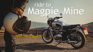 Riding the Triumph Bonneville T120 to Magpie Mine.