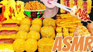 ASMR MENBOSHA SAUSAGE CHICKEN SPICY TTEOKBOKKI NOODLES COOKING EATING SOUNDS MUKBANG 뿌링클 소세지 먹방咀嚼音