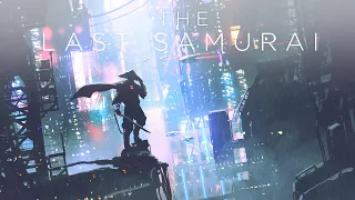 The Last Samurai Looking Over Cyberfunk City During Rain | Japanese Ambient Sound for Focus