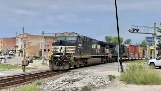 Trains On Tight Curve, Horn Salute, Local Switcher Comes On The Main Line & Ancient RR Artifacts