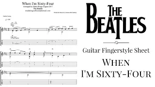 The Beatles - When I'm Sixty-Four (Guitar fingerstyle tabs and sheet) FREE!