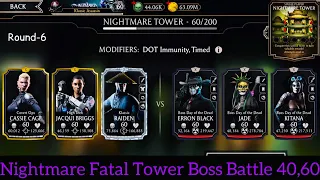 Nightmare Fatal Tower Boss Battle 40,60 & Hard Battle 52,57 Fight + Reward | MK Mobile