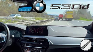 BMW G31 530d xDrive Touring Top Speed on German Autobahn POV DRIVE 265hp - G30