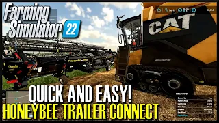 FS22 | How to Quickly Connect HoneyBee AirFLEX Header and Trailer Guide | Farming Simulator 22