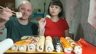 МУКБАНГ 🍤🍣🥢 ВКУСНЕЙШИЕ РОЛЛЫ😋