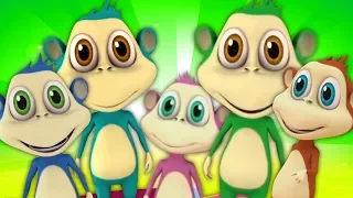 fem små apekatter | baby sang | Five Little Monkeys | Little Treehouse Norsk | Barnesanger på Norsk