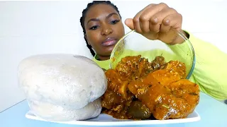 Asmr mukbang ogbono soup with fufu/ Nigerian food mukbang