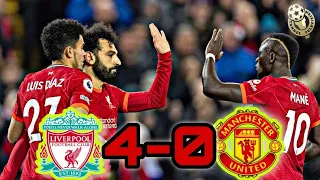 Liverpool 4-0 Manchester United Highlights | Salah Mane Diaz rampant at anfield !!