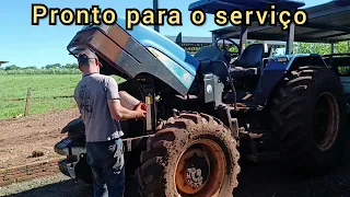 Deixando os maquinários em dia para iniciar a silagem # trator # ensiladeira e carreta.