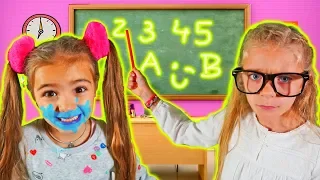 Las Ratitas aprenden colores en ingles en la escuela pretend play learn colors at school