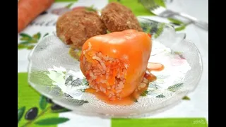 Перцы фаршированные морковью и рисом