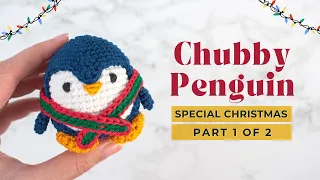 Chubby Penguin amigurumi pattern | How to crochet a Penguin Christmas ornament pattern PART 1