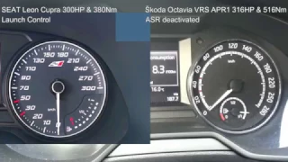 Seat Leon Cupra 300HP 0-100km/h vs Škoda Octavia VRS APR1 316HP