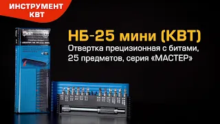 НБ-25 мини (КВТ). Отвертка прецизионная со сменными битами для точной механики, 25 предметов