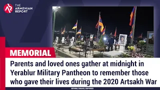 Parents gather at midnight in Yerablur Military Pantheon on two year anniversary of 2020 Artsakh War