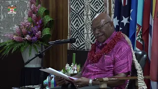 Fiji's Prime Minister & PIFS Chair accorded with the traditional welcome ceremony